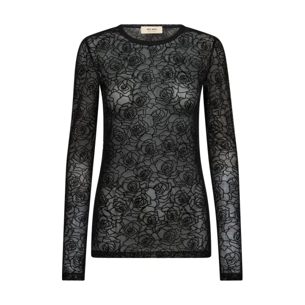 MMrose mesh blouse black 