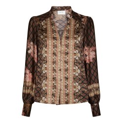 Massima botanical border blouse black