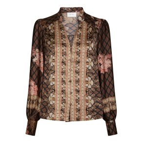 Massima botanical border blouse black