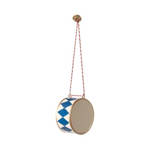 Metal ornamet tromme stor mrk bl