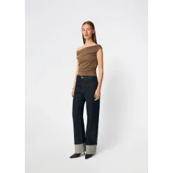 Himamd off shoulder top chocolate c