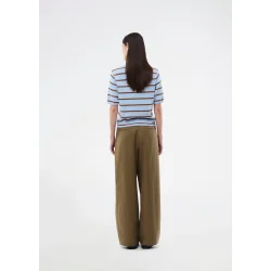 Malvamd ss stripe polo cashmere nut