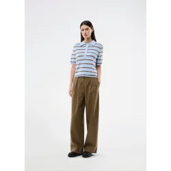 Malvamd ss stripe polo cashmere nut