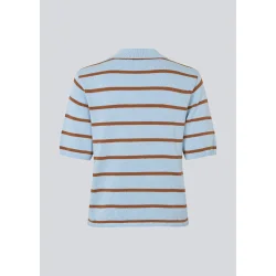 Malvamd ss stripe polo cashmere nut