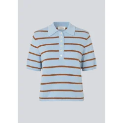 Malvamd ss stripe polo cashmere nut