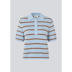 Malvamd ss stripe polo cashmere nut