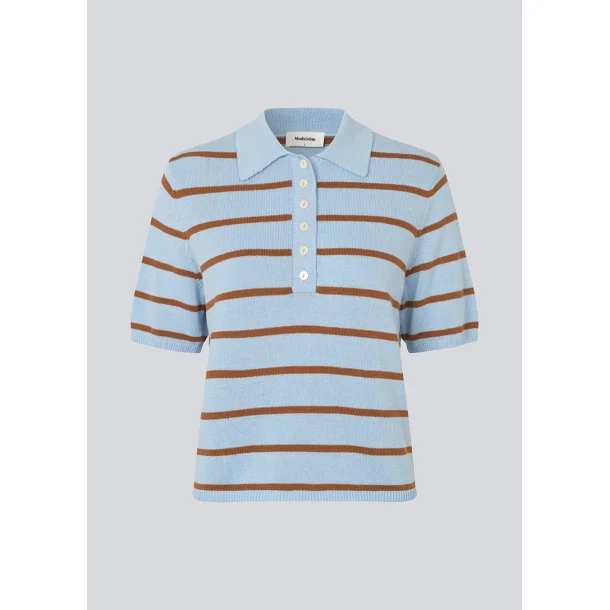 Malvamd ss stripe polo cashmere nut