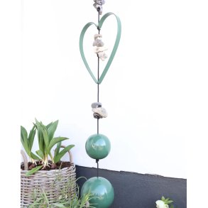 Hjerte outline gr�n stor