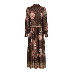 Nova botanical border dress black 