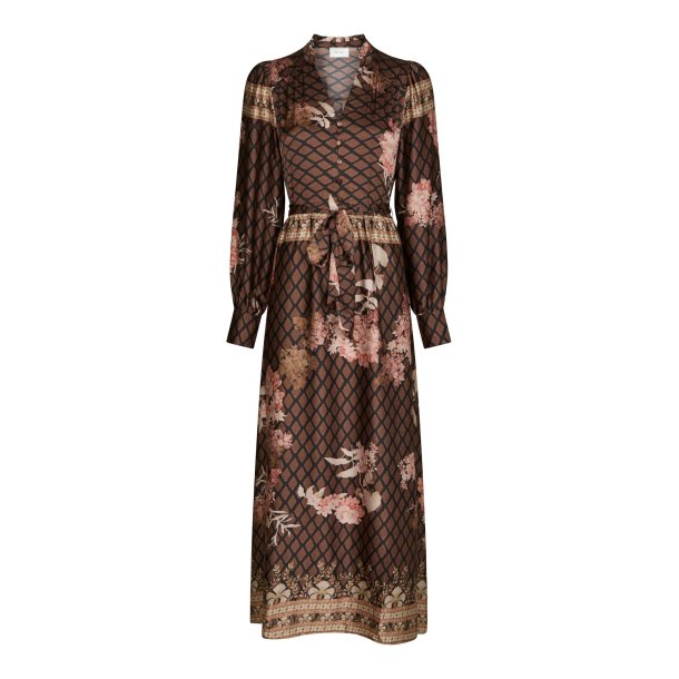 Nova botanical border dress black 