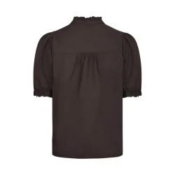Odesa linen blouse dark brown 