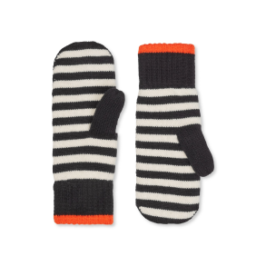One wool milo stripe mitten black/v
