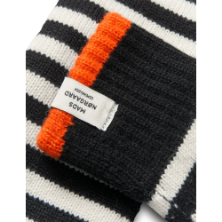 One wool milo stripe mitten black/v
