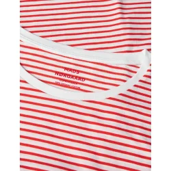 Organic jersey stripe teasy fiery red/white