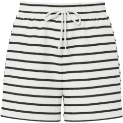 Pcchilli summer shorts stripe cloud dancer/black