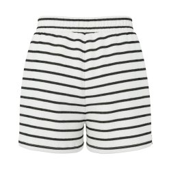 Pcchilli summer shorts stripe cloud dancer/black