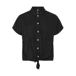 Pcpia ss tie shirt black
