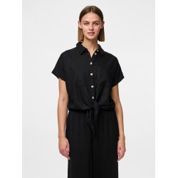 Pcpia ss tie shirt black