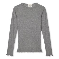 Point wool poline tee ls grey melange