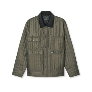 Quilt chore jacket forest night 