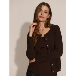 RWBabette silk long lace top mole 
