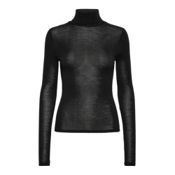 RWSara cashmere rollneck tshirt black 