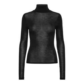 RWSara cashmere rollneck tshirt black 