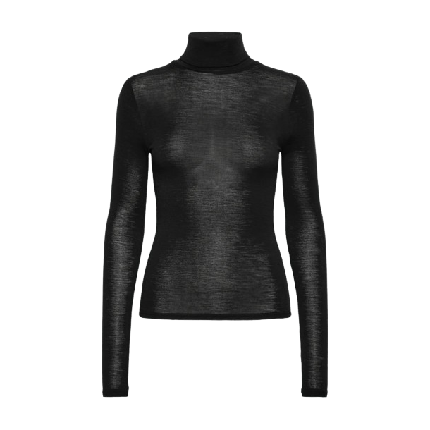 RWSara cashmere rollneck tshirt black 