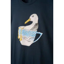Seagull in a cup t-shirt blueberry