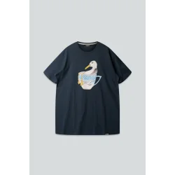 Seagull in a cup t-shirt blueberry