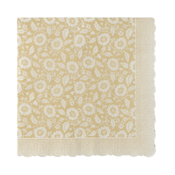 Serviet, blomster - gul 15-5302-02