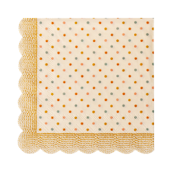 Serviet, multi prikker - okker 15-4300-02