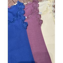 Silk top w/lace 5205-054