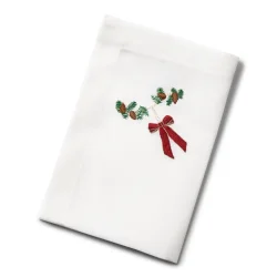 Juleserviet med m�rker�d sl�jfe 