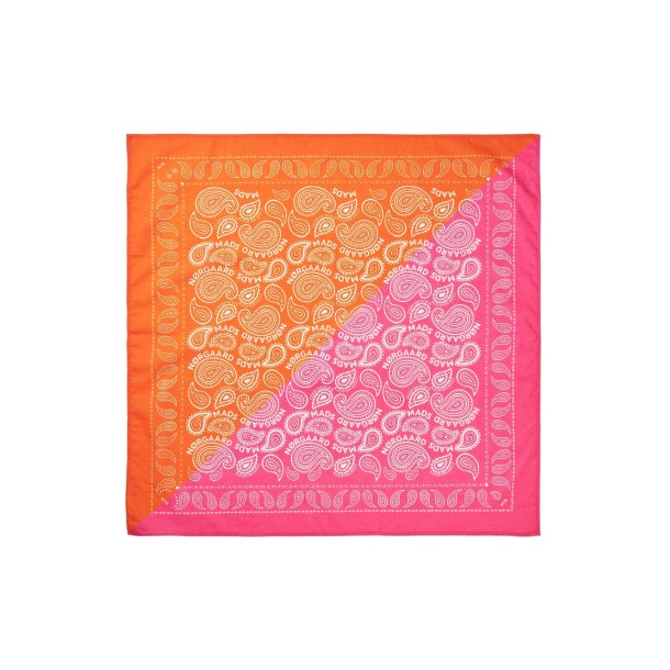 Soft cotton paisley scarf pink/orange