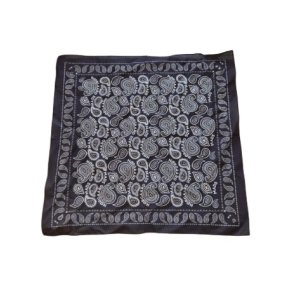 Soft cotton paisley scarf black