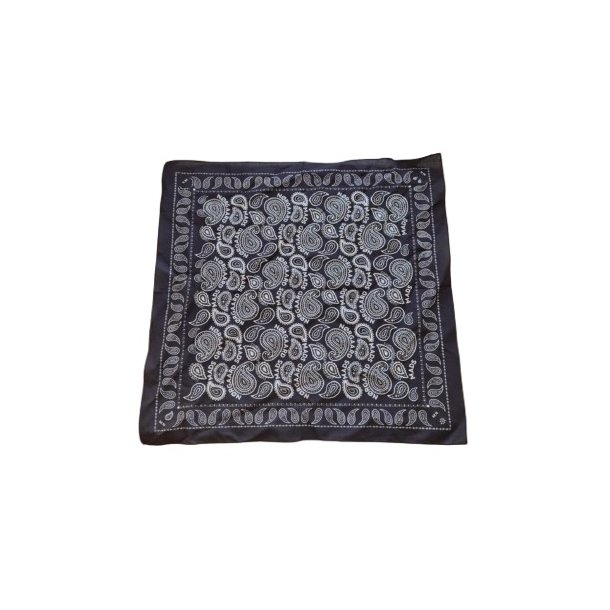 Soft cotton paisley scarf black