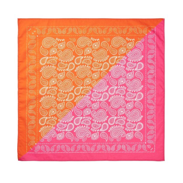 Soft cotton paisley scarf pink/orange