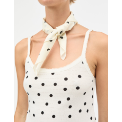 Soft cotton self scarf dot black