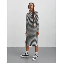 Soft single stripe silas dress blac