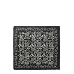Soft wool self scarf paisley black