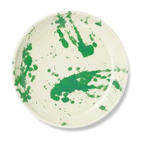 Splash shallow pasta plate forest green splash