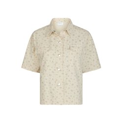 Tiki floral denim shirt off white