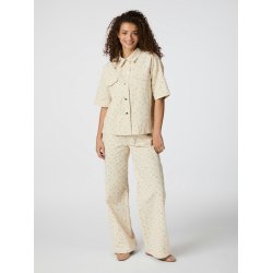 Tiki floral denim shirt off white