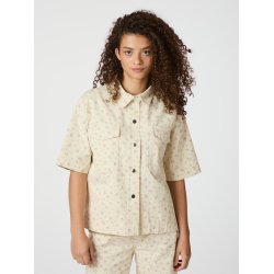 Tiki floral denim shirt off white