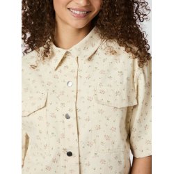 Tiki floral denim shirt off white