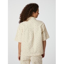 Tiki floral denim shirt off white