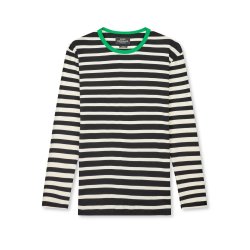 Trio rib tobias tee black/seedpearl/verdant green 