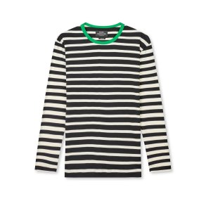 Trio rib tobias tee black/seedpearl/verdant green 