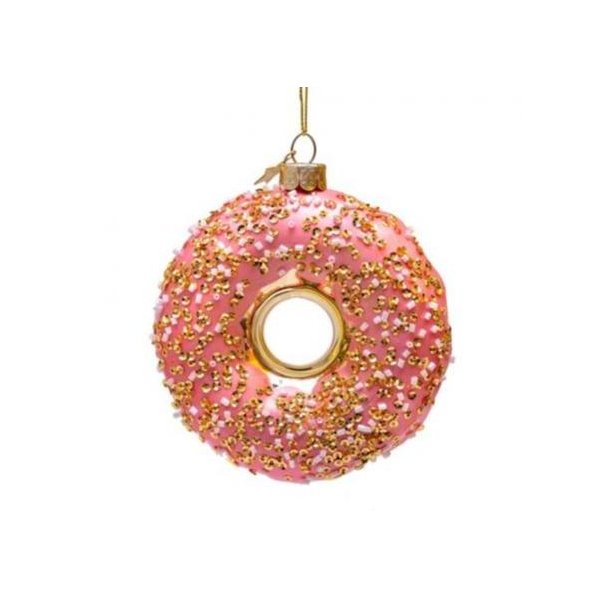 Vondels ornament gold pink donut